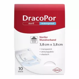 DRACOPOR veekindel haavaside 3,8x3,8 cm steriilne, 10 tk