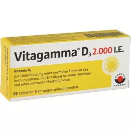 VITAGAMMA D3 2,000 I.U. vitamiin D3 NEM tabletid, 50 tk