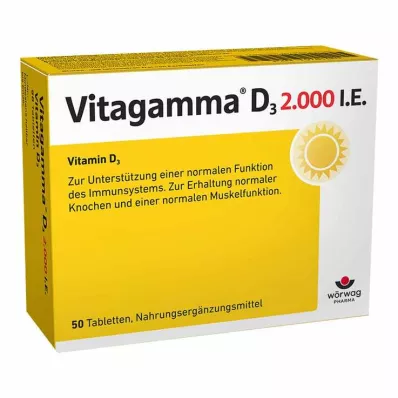 Vitagamma D3 2000 RÜ D3-vitamiini NEM tabletid, 50 tk