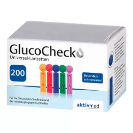GLUCOCHECK Lantsetid Universal, 200 tk