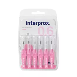 INTERPROX nano roosa interdentaalharja blister, 6 tk