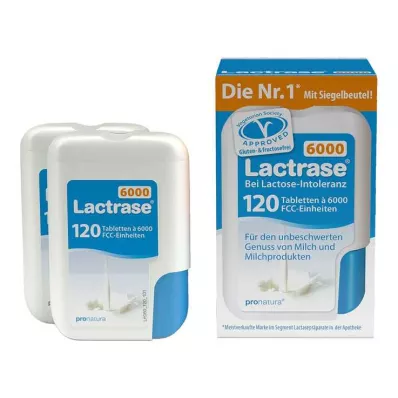 Lactrase 6000 FCC tabletti klikijaoturis topeltpakendis, 2x120 tk