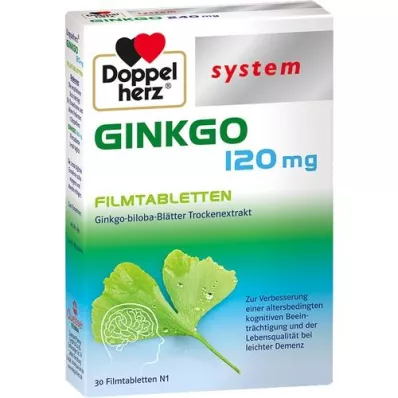 DOPPELHERZ Ginkgo 120 mg süsteemsed õhukese polümeerikattega tabletid, 30 tk