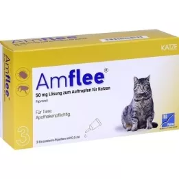 AMFLEE 50 mg süstelahus kassidele, 3 tk