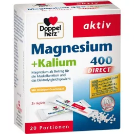 DOPPELHERZ Magneesium+kaalium DIRECT kotike, 20 tk
