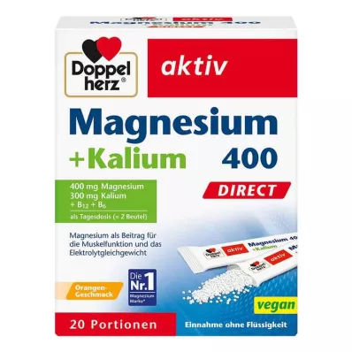 DOPPELHERZ Magneesium+kaalium DIRECT kotike, 20 tk