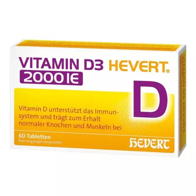 D3-vitamiini Hevert 2000 RÜ tabletid, 60 tk