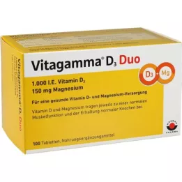 VITAGAMMA D3 Duo 1.000 I.E Vit.D3 150mg Magnes.NEM, 100 tk