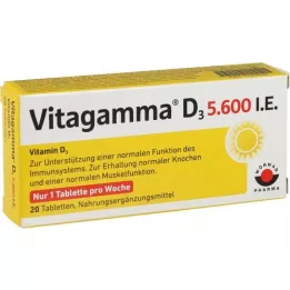 VITAGAMMA D3 5,600 I.U.Vitamin D3 NEM tabletid, 20 tk