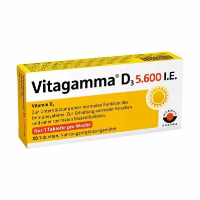 Vitagamma D3 5600 I.U.Vitamin D3 NEM tabletid, 20 tk