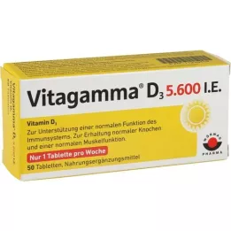 VITAGAMMA D3 5600 I.U. D3-vitamiini NEM tabletid, 50 tk