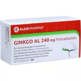 GINKGO AL 240 mg õhukese polümeerikattega tabletid, 60 tk