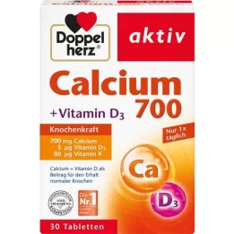 DOPPELHERZ Kaltsium 700+D3-vitamiini tabletid, 30 kapslit