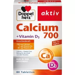 DOPPELHERZ Kaltsium 700+D3-vitamiini tabletid, 80 kapslit