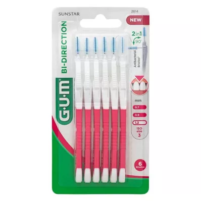 GUM Bi-Direction hambavahehari 1,2 mm roosa, 6 tk