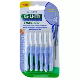 GUM TRAV-LER 0,6mm küünla helesinine hambahari, 6 tk