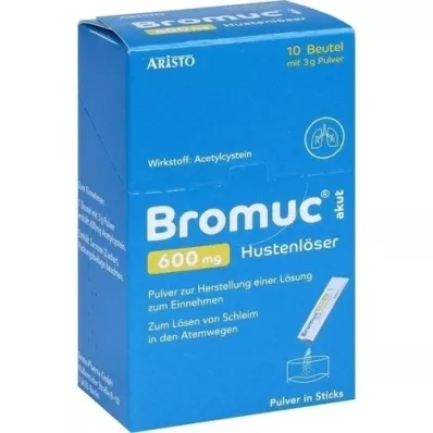 BROMUC äge 600 mg köha köhupuhastaja Plv.z.H.e.L.z.Einn., 10 tk