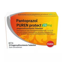 PANTOPRAZOL PUREN protect 20 mg toimeainet sisaldav tablett, 14 tk
