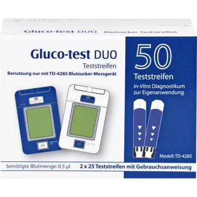 GLUCO TEST DUO testribad, 50 tk