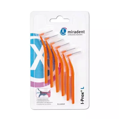 MIRADENT Interdentalhari I-Prox L 0,8 mm oranž, 6 tk