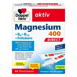 DOPPELHERZ Magneesium+B vitamiinid DIRECT graanulid, 40 tk