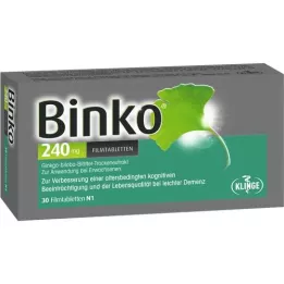 BINKO 240 mg õhukese polümeerikattega tabletid, 30 tk
