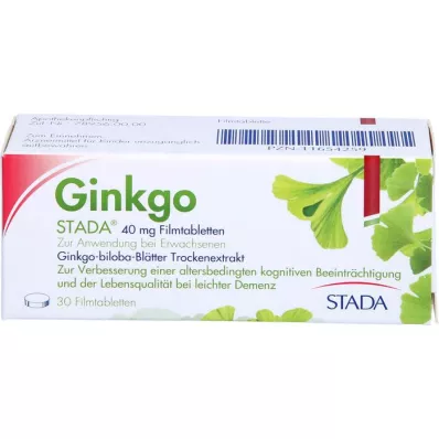 GINKGO STADA 40 mg õhukese polümeerikattega tabletid, 30 tk