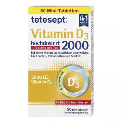 TETESEPT D3-vitamiin 2000 õhukese polümeerikattega tabletti, 50 tk