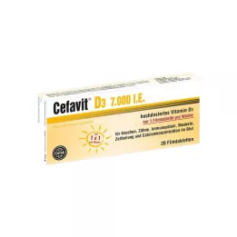 CEFAVIT D3 7000 I.E. õhukese polümeerikattega tabletid, 20 tk