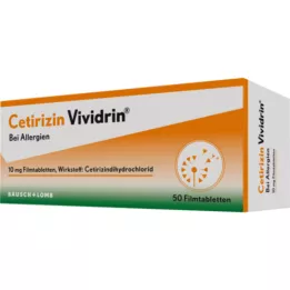 CETIRIZIN Vividrin 10 mg õhukese polümeerikattega tabletid, 50 tk