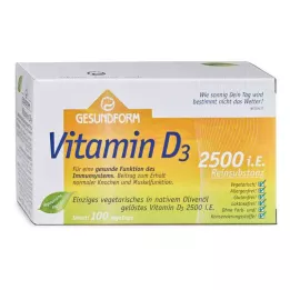 GESUNDFORM D3-vitamiin 2500 I.U. Vega-kapslid, 100 tk