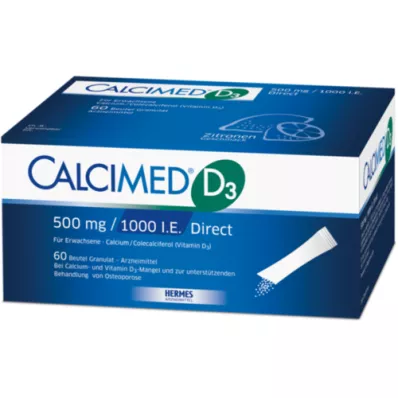 CALCIMED D3 500 mg/1000 I.U. Direct Graanulid, 60 tk