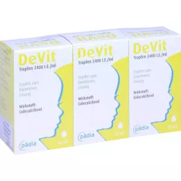 Devit tilgad 2400 RÜ / ml suukaudsed tilgad, 3X10 ml