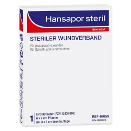 Hansapor steriilne haavaplaaster 6x7 cm, 1 tk