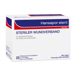 Hansapor steriilne haavaplaaster 6x7 cm, 25 tk