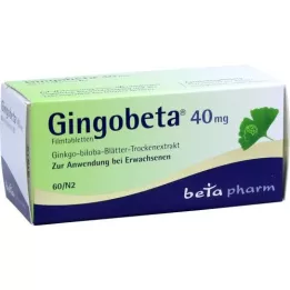 GINGOBETA 40 mg õhukese polümeerikattega tabletid, 60 tk