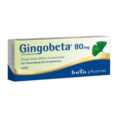 Gingobeta 80 mg õhukese polümeerikattega tabletid, 30 tk Gingobeta 80 mg õhukese polümeerikattega tabletid, 30 tk
