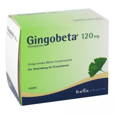 Gingobeta 120 mg õhukese polümeerikattega tabletid, 120 tk