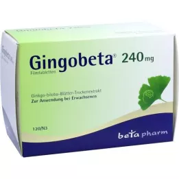 GINGOBETA 240 mg õhukese polümeerikattega tabletid, 120 tk