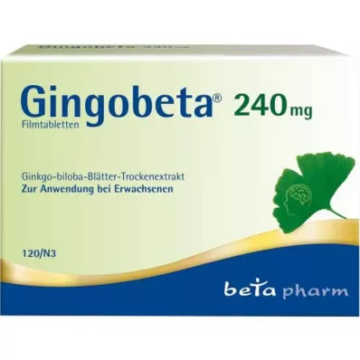 Gingobeta 240 mg õhukese polümeerikattega tabletid, 120 tk