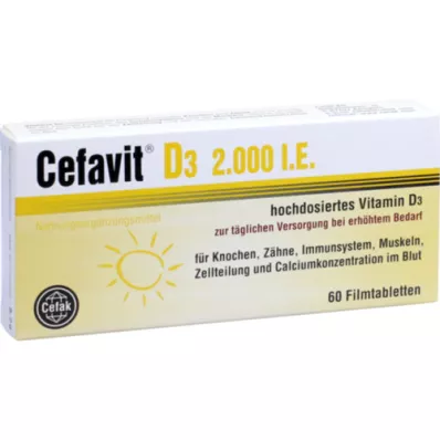 CEFAVIT D3 2000 I.U. õhukese polümeerikattega tabletid, 60 tk