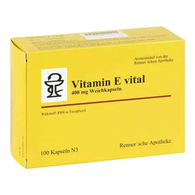 Vitamiin E vital 400 mg Rennersche Apotheke Softk.(100 tükki) Vitamiin E vital 400 mg Rennersche Apotheke Softk.(100 tükki)