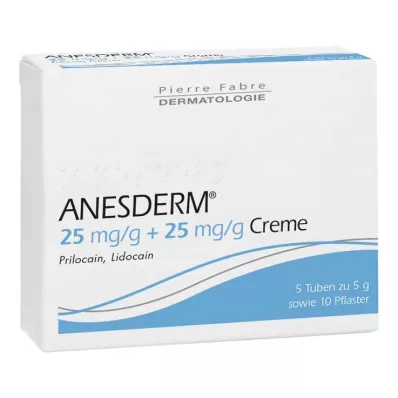 ANESDERM 25 mg/g + 25 mg/g kreemi + 10 plaastrit, 5X5 g