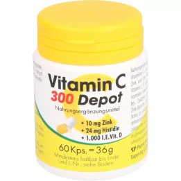 VITAMIN C 300 Depot+tsink+histidiin+D kapslid, 60 kapslit