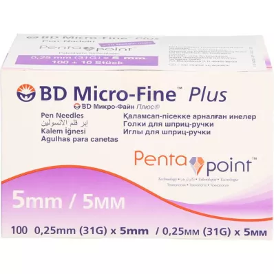 BD MICRO-FINE+ 5 pliiatsinõela 0,25x5 mm 31 G, 100 tk