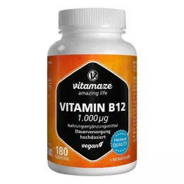 VITAMIN B12 1000 µg suure annusega vegan tabletid, 180 tk