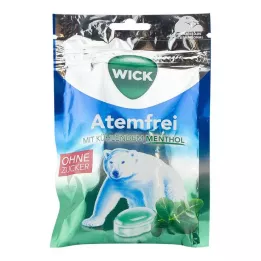 WICK Breathless Eukalüptikommid ilma suhkruta kotis, 72 g