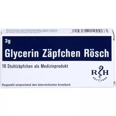 GLYCERIN ZÄPFCHEN Rösch 3 g kõhukinnisuse vastu, 10 tk