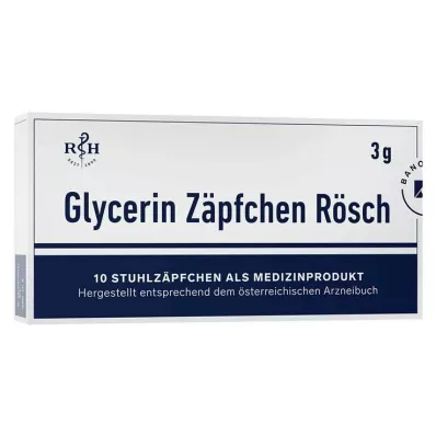 GLYCERIN ZÄPFCHEN Rösch 3 g kõhukinnisuse vastu, 10 tk GLYCERIN ZÄPFCHEN Rösch 3 g kõhukinnisuse vastu, 10 tk