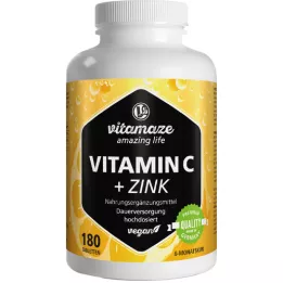 VITAMIN C 1000 mg suures annuses + tsink vegantabletid, 180 tk
